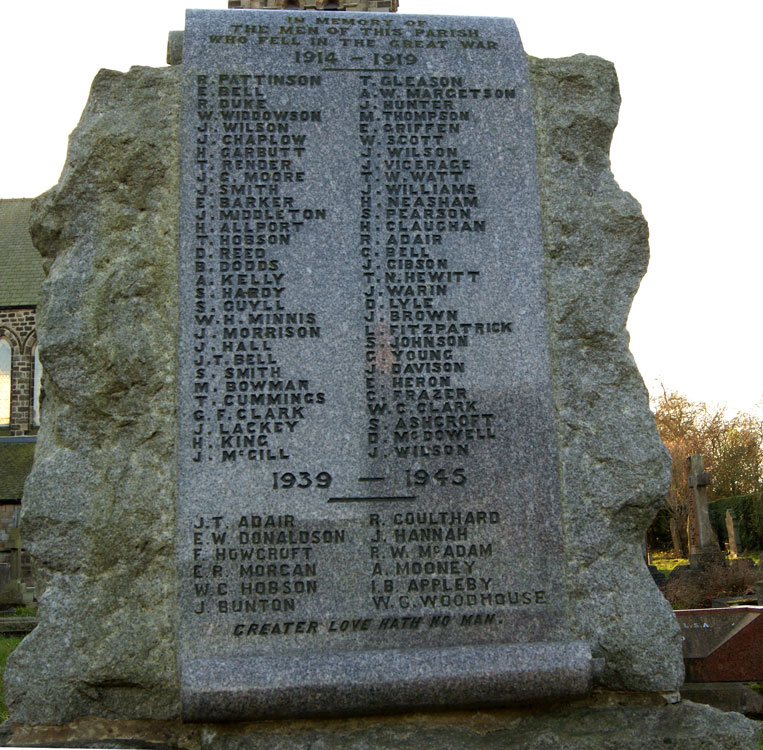 The War Memorial for West Rainton