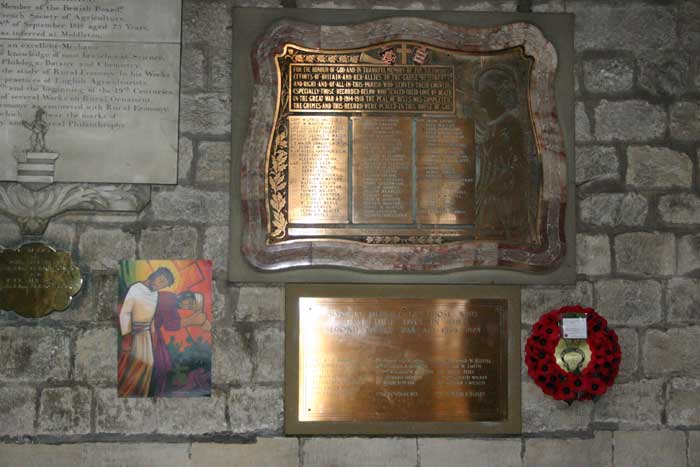 The First and Second World War Memorials in the Church of St. Peter & St. Paul , Pickering 