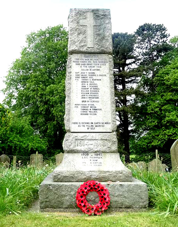 The War Memorial in the Churchyard of All Saints' Church, Pickhill