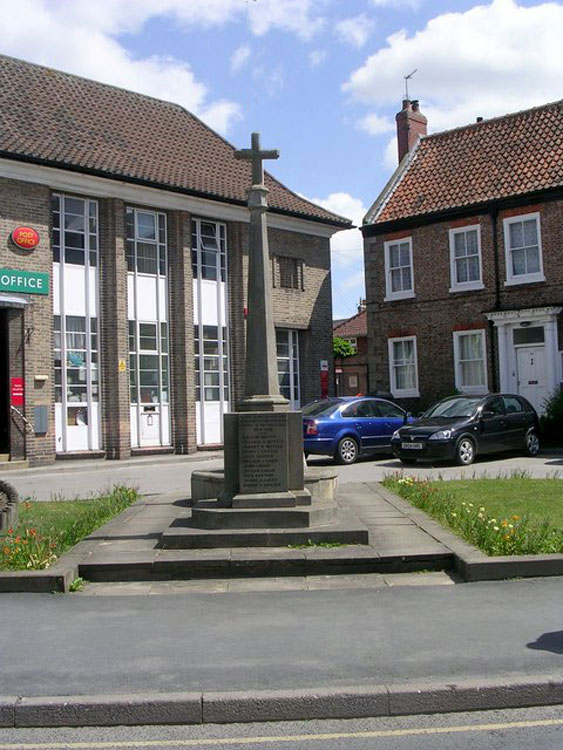 The War Memorial, Pocklington, located outside the Post Office