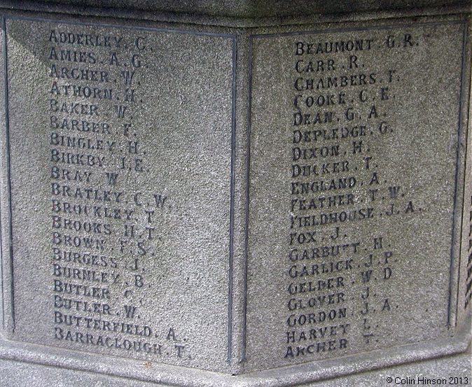 Private Brockley's Name on the War Memorial Outside All Saints' Church, Pontefract