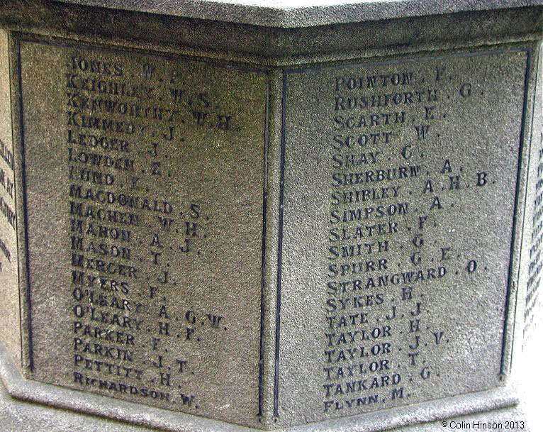 Lieutenant Shipley 's Name on the War Memorial Outside All Saints' Church, Pontefract