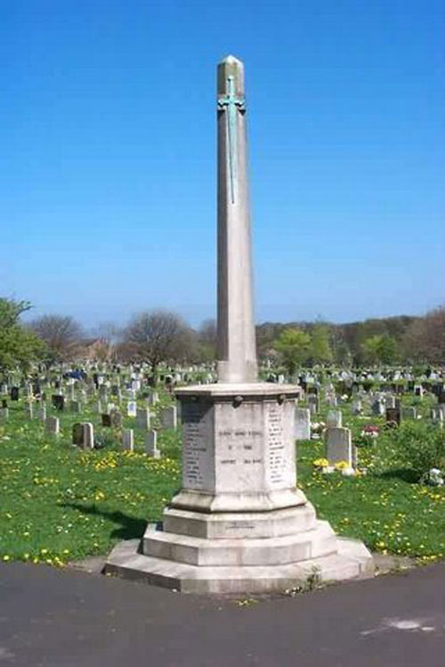 The Preston Colliery War Memorial in Preston Cemetery