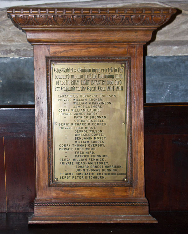 The First World War Memorial (Durham Light Infantry) for Quebec, Co. Durham