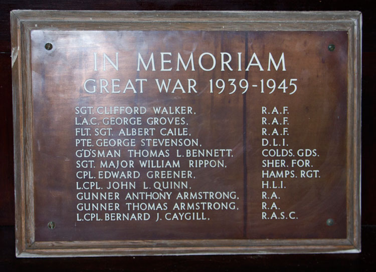 The Second World War Memorial for Quebec, Co. Durham