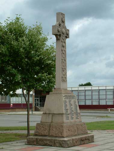 The War Memorial in the grounds of the Sir William Turner block of the Redcar and Cleveland College on Corporation Road, Redcar.