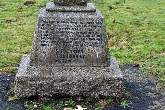 The War Memorial outside St. Mary's Church, Rokeby