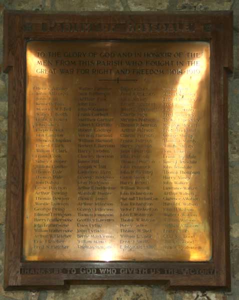 The Roll of Honour in St. Lawrence's Church, Rosedale Abbey.