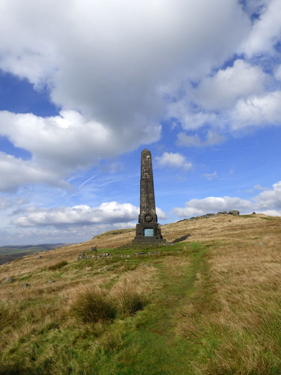 The Saddleworth War Memorial on the top of Alderman's Hill