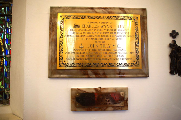 The Family Memorial to the Two Tilly Brothers in Holy Trinity Church, Seaton Carew