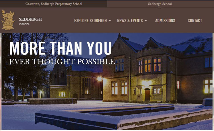 The Home Page for Sedbergh School's website