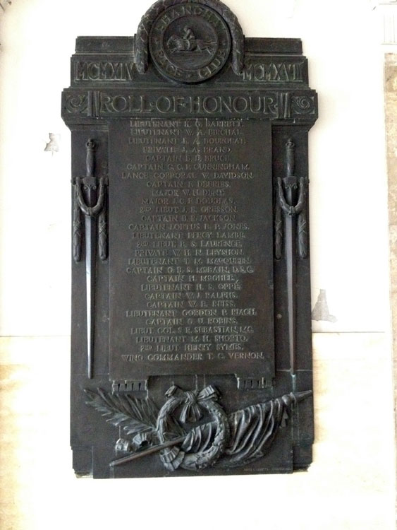 The First World War Memorial Plaque for the Shanghai Race Club