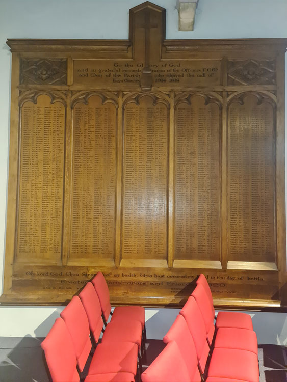 The First World War Memorial to those who Served and Returned, St. Timothy's Church, Crookes (Sheffield)