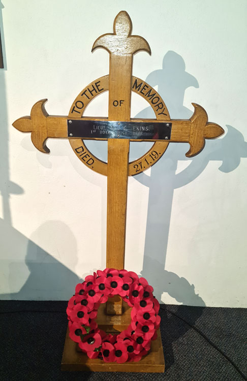 A Memorial Cross for Lieutenant Ekins of the Royal Irish regiment