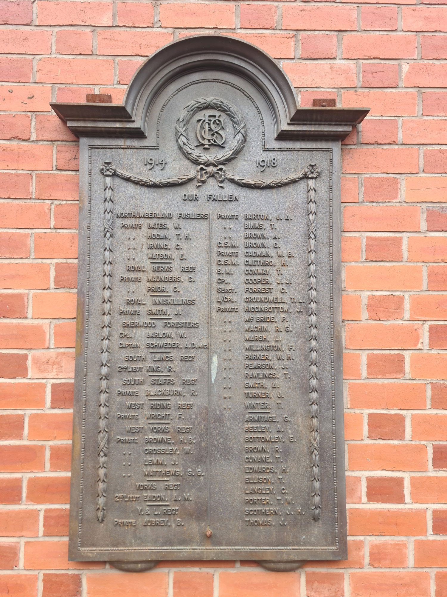 The plaque with Lieutenant Eadon's Name on it