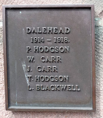 The Commemorative Panels for Dunsop and Dalehead on the Slaidburn War Memorial