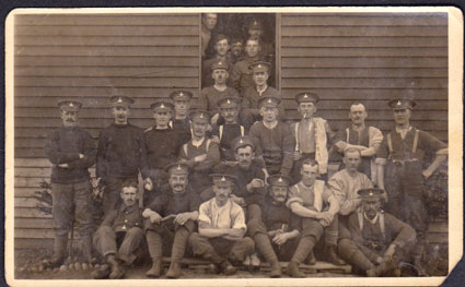 Soldiers of the 6th Battalion the Yorkshire Regiment in Rugeley Camp (?), 1916