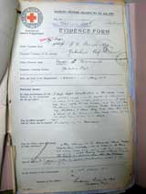 30 October 1918. Evidence. on a Red Cross Form, of the circumstances of H N C's death in action.
