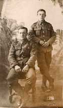 Lance Corporal Fred Appleton (standing) and unknown chum -