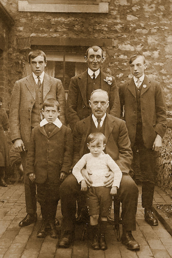 Obadiah Matthews with five of his sons. John Naisbitt standing on the left.