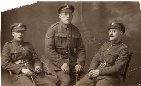 Lance Corporals Jack Davison, John Roddam, and Henry Bewick Stobert