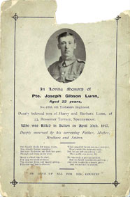Private Joseph Gibson LUNN. 202952.
