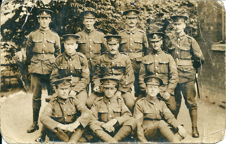 Serjeant Preston (back row, 2nd right) with a group of fellow Serjeants