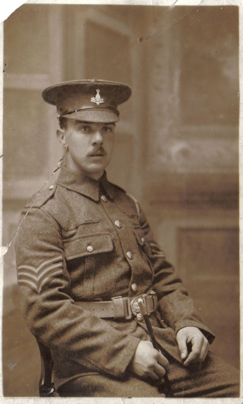 Serjeant Albert Edward Fisher. Photo taken sometime in 1915.