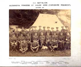 Officers of the Second Battalion the Yorkshire Regiment, photographed in 