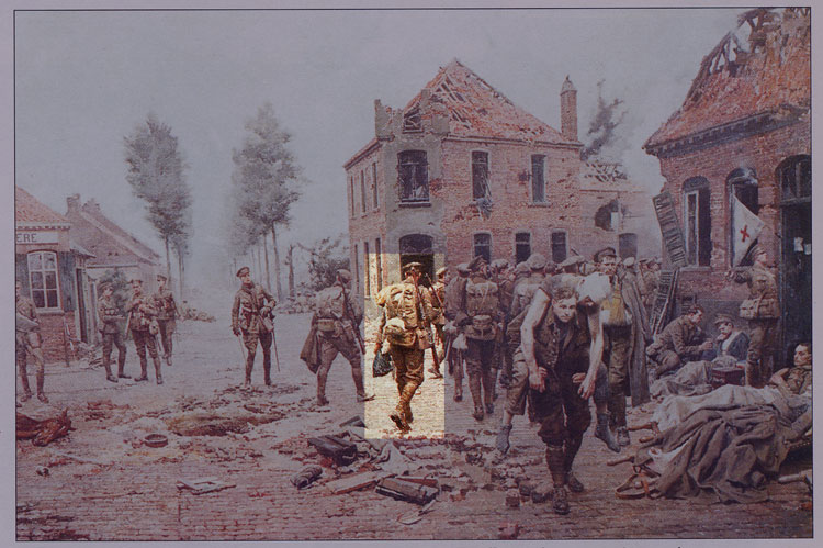 2nd Battalion the Green Howards Holding the Petit Kruiseek Crossroads on the Menin-Ypres Road, October 1914.