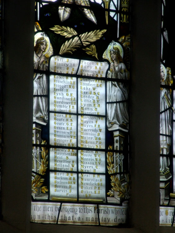 The Memorial Window in All Saints' Church, South Lynn (Norfolk)