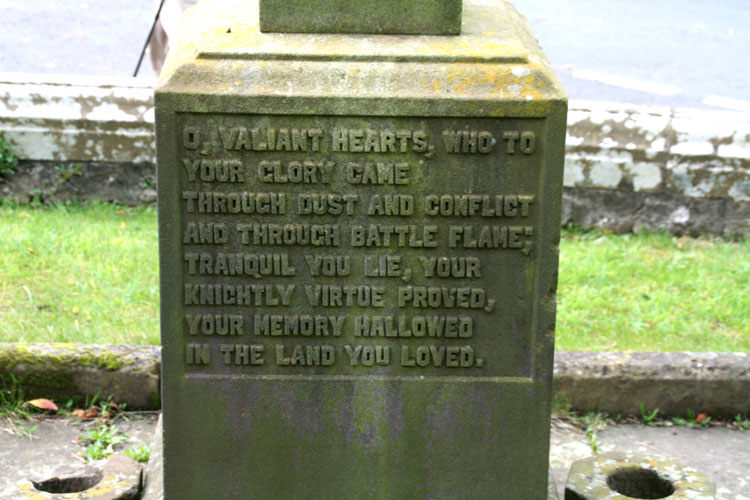 The Dedication on the Sproxton War Memorial