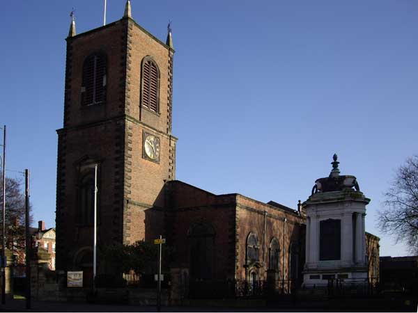 The Stockton-on-Tees War Memorial, outside the town's parish church of St. Thomas