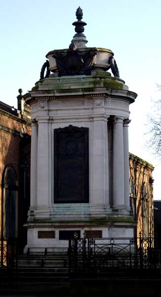 The Stockton-on-Tees War Memorial, outside the town's parish church of St. Thomas.