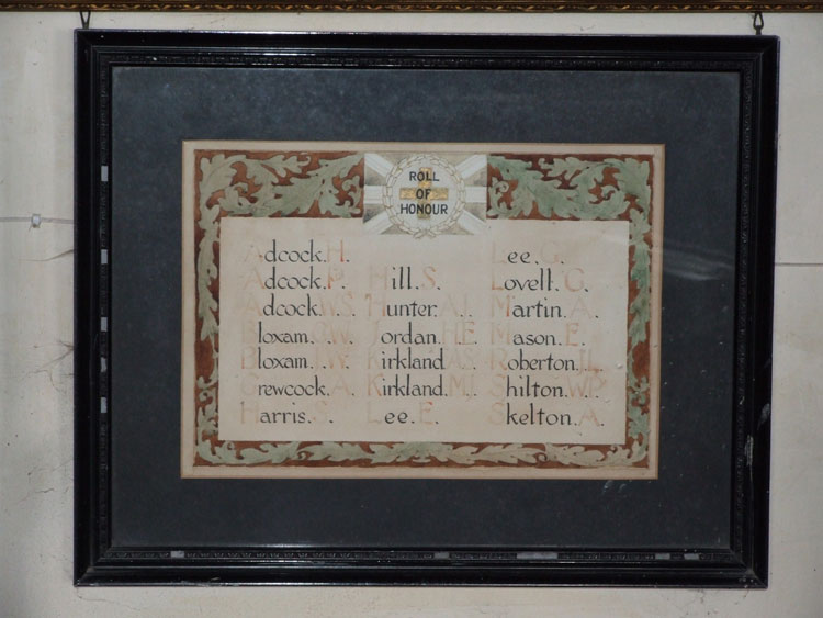 The Roll of Honour in the Church of St. Margaret of Antioch, Stoke Golding (Leicestershire)