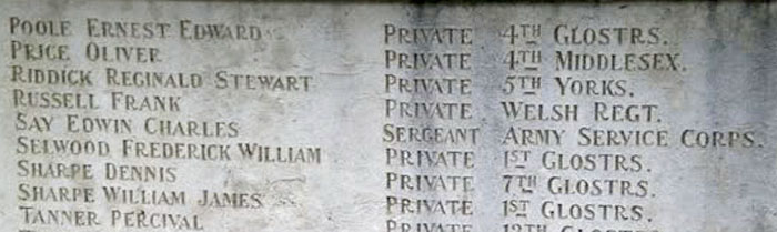 Commemoration Including Private Stewart on the Tetbury Memorial