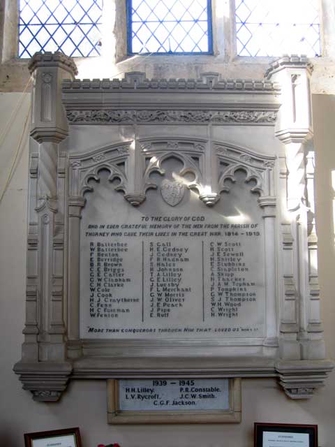 The War Memorial for Thorney Abbey in the Church of SS Mary & Botolph