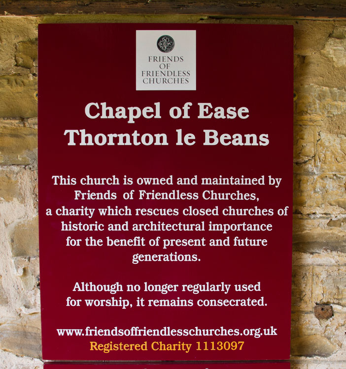 the Chapel of Ease, Thornton-le-Beans