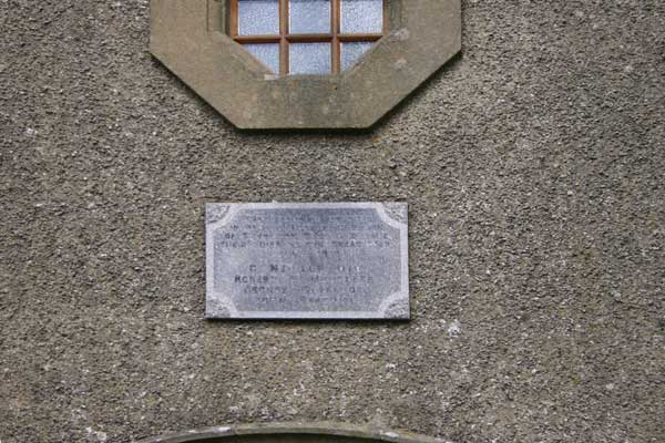 The Memorial plaque at Thornton Rust which has become extremely difficult to read.