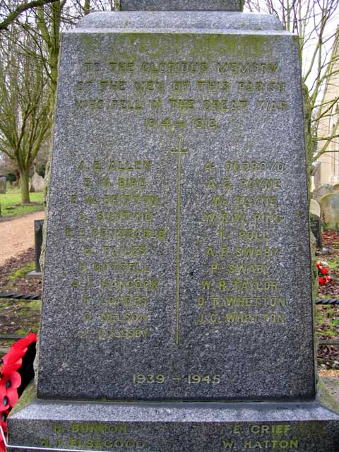 The War Memorial for Tilney St. Lawrence, Norfolk