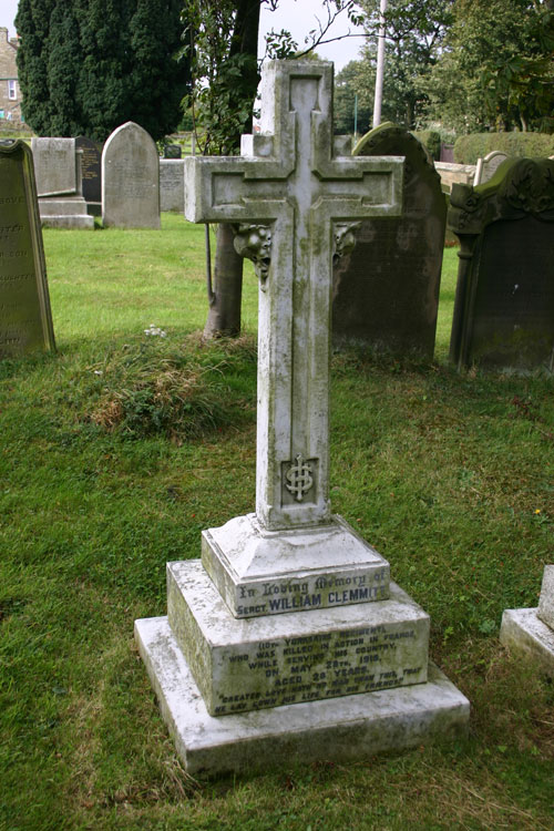 The Memorial Cross to Sergeant William Clemmitt of the 10th Yorkshires, Ugthorpe Churchyard