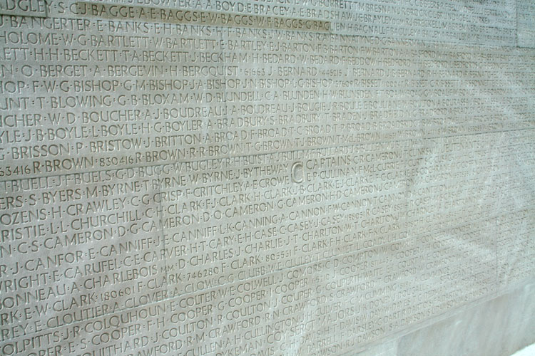 Commemorations on the Vimy Memorial