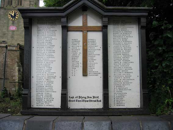 The War Memorial outside All Saints' Church, Wigston Magna (Leicerstershire).