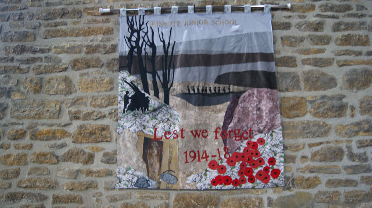 The First World War Memorial Tapestry Made by Children of Wingate Junior School in All Saints' Church, Wingate