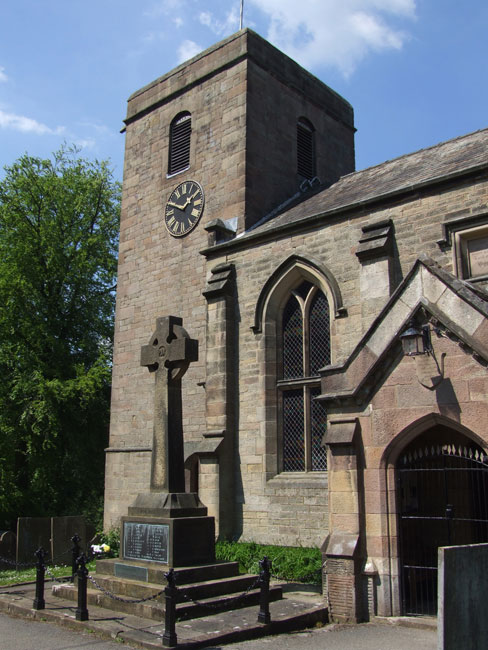 The War Memorial outside the Church of St.John, Winster (Derbyshire)