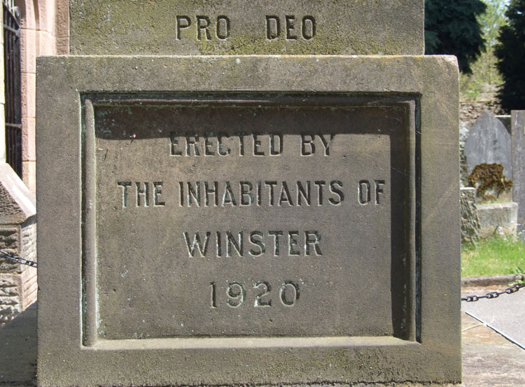 The Commemoration on the Winster War Memorial