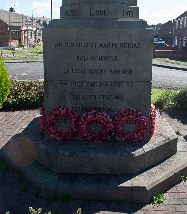 The Commemoration on the War Memorial for Witton Gilbert