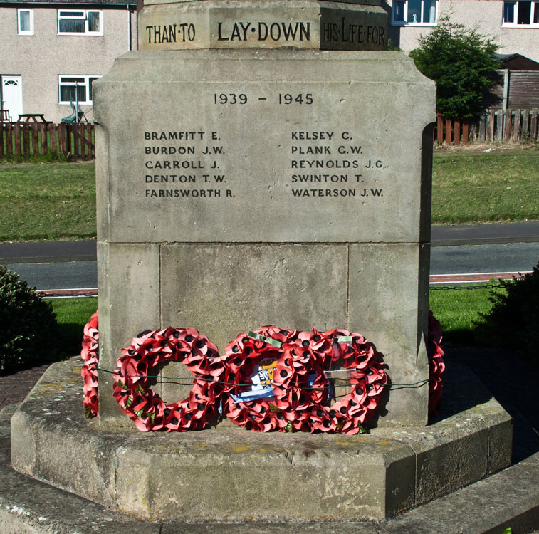 Second World War Commemorations on the Memorial for Witton Gilbert