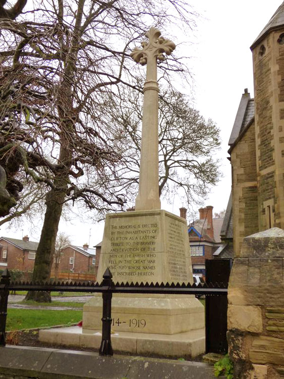 The First World War Memorial in the Churchyard of Ss Philip & James' Church, Clifton (York)