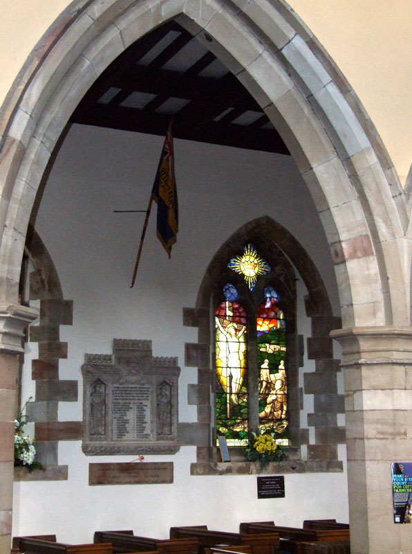 The Commemorative Window and War Memorial in St. Peter's Church, Yoxall